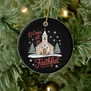 Weihnachten O kommt alle ihr Gläubigen religiös ch Keramik Ornament