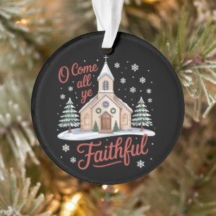 Weihnachten O kommt alle ihr Gläubigen religiös ch Ornament