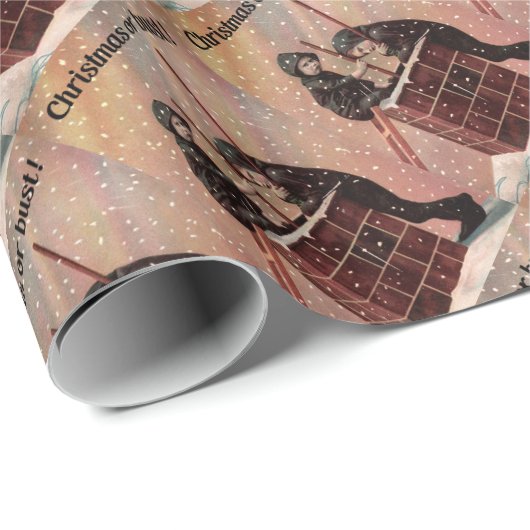 Weihnachten oder Bust, Boy Chimney Sweep Antique F Geschenkpapier (Rolleneckpunkt)