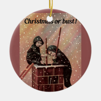 Weihnachten oder Bust, Boy Chimney Sweep Antique F Keramikornament