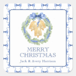 Weihnachten oder Hochzeitsglocken Quadratischer Aufkleber