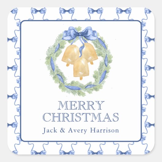 Weihnachten oder Hochzeitsglocken Quadratischer Aufkleber (Vorderseite)