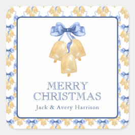 Weihnachten oder Hochzeitsglocken Quadratischer Aufkleber