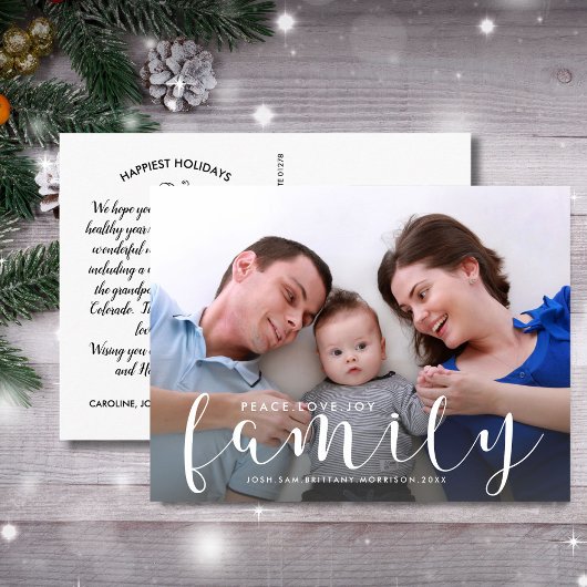 Weihnachten oder Neujahr - Happy Holiday Family Fo Postkarte