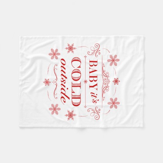 Weihnachten oder Winter-rote und weiße Fleecedecke (Vorderseite (Horizontal))