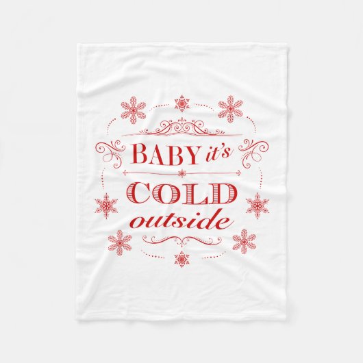 Weihnachten oder Winter-rote und weiße Fleecedecke (Vorderseite)