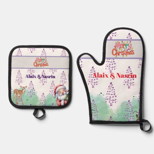 Weihnachten ofenhandschuh & Topflappen-Set (Vorderseite)