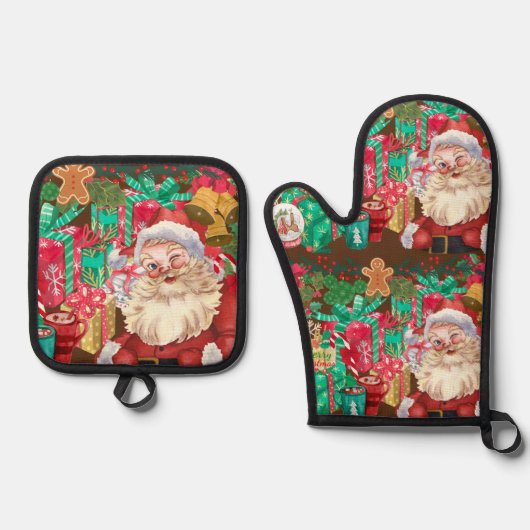 Weihnachten Ofenhandschuh & Topflappen-Set (Vorderseite)