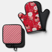 Weihnachten Ofenhandschuh & Topflappen-Set (Vorderseite/Rückseite)