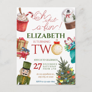 Weihnachten Oh Was Für Ein Spaß 2. Geburtstag Postkarte