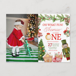 Weihnachten Oh Was Für Ein Spaß Erster Geburtstag Postkarte