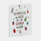 „Weihnachten ohne Kekse?“ Lustiger Baumschmuck Ornament Aus Metall (Vorderseite Rechts)