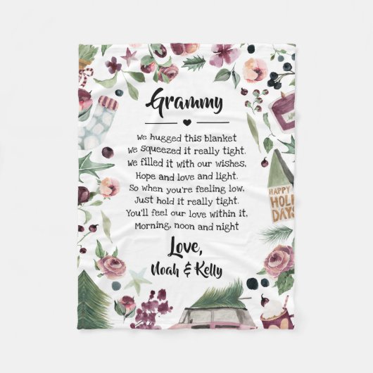 Weihnachten Oma Grammy Nana von Großkindern Fleecedecke (Vorderseite)