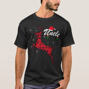 Weihnachten Onkel-Reindeer Plaid Holiday Family T-Shirt