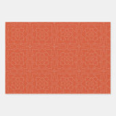 Weihnachten Orange Seamless Muster Geschenkpapier Set (Vorderseite 3)