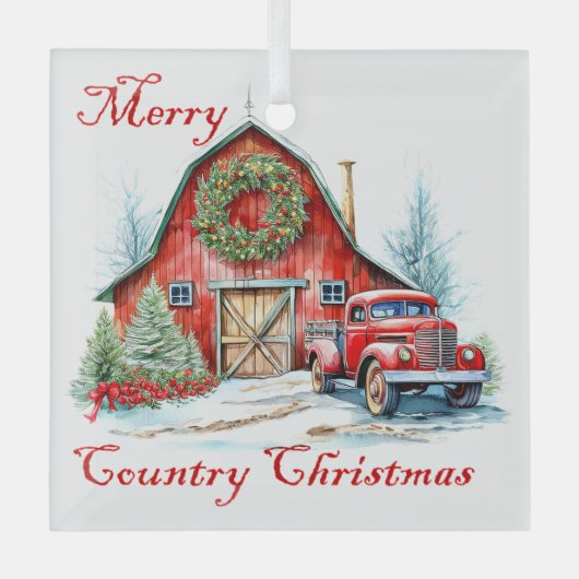 Weihnachten Ornament Aus Glas (Vorderseite)