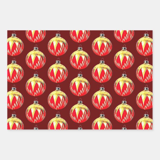 Weihnachten-Ornament Geschenkpapier Set (Vorderseite)