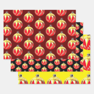 Weihnachten-Ornament Geschenkpapier Set