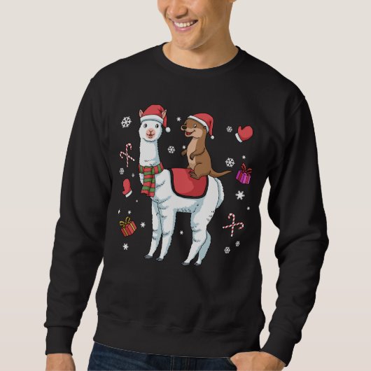 Weihnachten Otter Geschenk Kinder Alpaka Geschenk  Sweatshirt (Vorderseite)