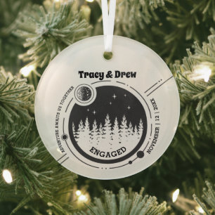 Weihnachten Outdoor Night Star PineCouple Verlobun Ornament Aus Glas
