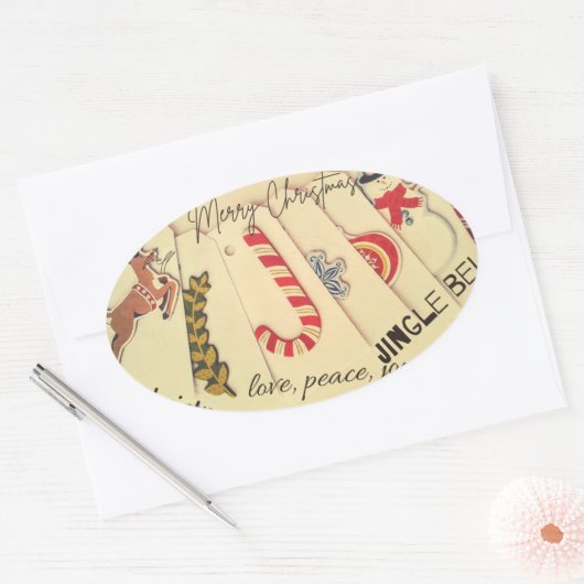 Weihnachten Ovaler Aufkleber (Umschlag)