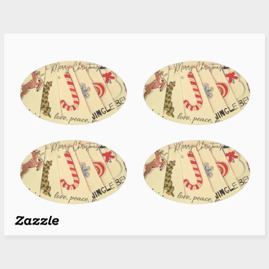 Weihnachten Ovaler Aufkleber (Blatt)