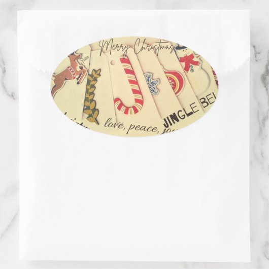 Weihnachten Ovaler Aufkleber (Tasche)