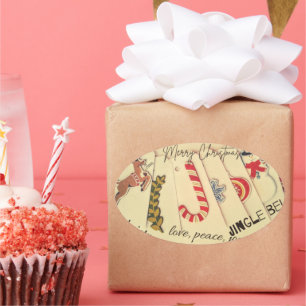 Weihnachten Ovaler Aufkleber