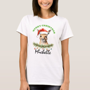 Weihnachten Oz Tiere Känguru Passende Damen- T-Shirt