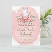 Weihnachten Painted Poinsettia Bridesmaids Luncheo Einladung (Stehend Vorderseite)