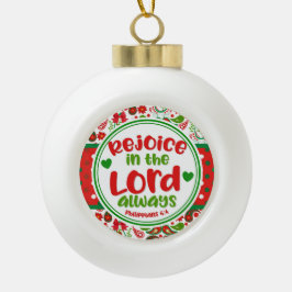 Weihnachten Paisley Freude im Herrn immer Keramik Kugel-Ornament