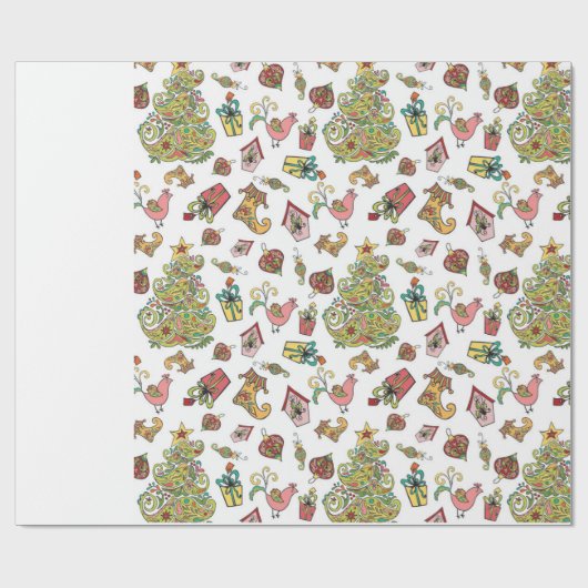 Weihnachten Paisley Geschenkpapier (Flach)