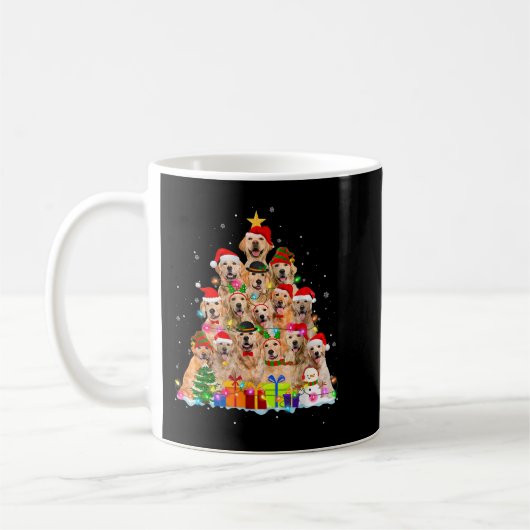 Weihnachten Pajama Golden Retriever Tree Xmas Dog  Kaffeetasse (Links)