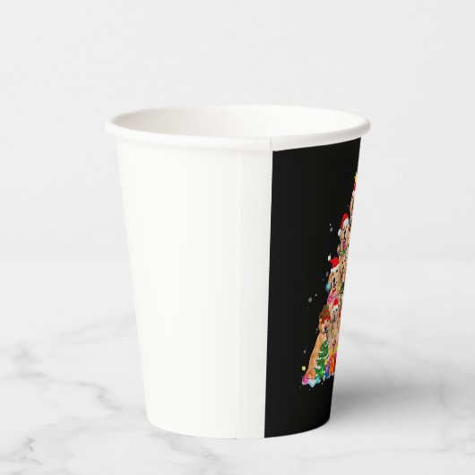 Weihnachten Pajama Golden Retriever Tree Xmas Gesc Pappbecher (Rechts)