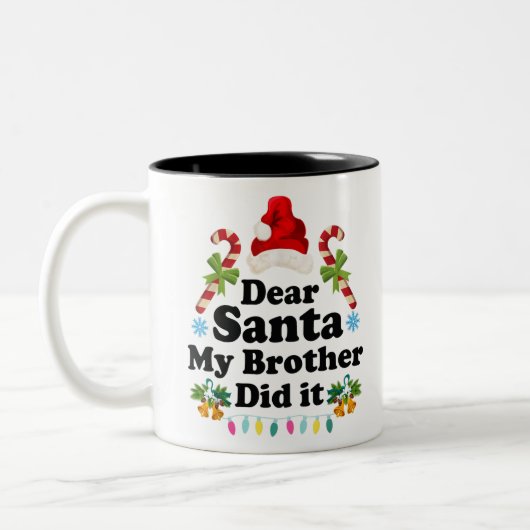 Weihnachten Pajama Sehr geehrter Herr Weihnachts-m Zweifarbige Tasse (Links)