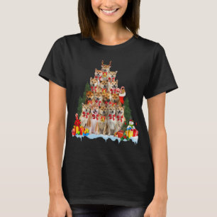Weihnachten Pajama Shiba Inu Xmas Bäume Gaben Hund T-Shirt
