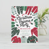 Weihnachten Pajama Spaß Festliche Kinder Einladung (Stehend Vorderseite)