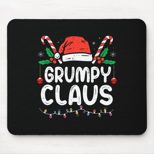 Weihnachten Pajama Xmas Lights Grumpy Claus Mousepad (Vorne)