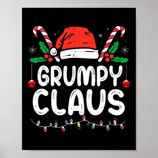 Weihnachten Pajama Xmas Lights Grumpy Claus Poster (Vorne)