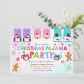 Weihnachten Pajamas Party Einladung Urlaub Pajamas (Stehend Vorderseite)