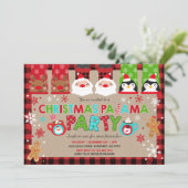 Weihnachten Pajamas Party Einladung Urlaub Pajamas (Stehend Vorderseite)