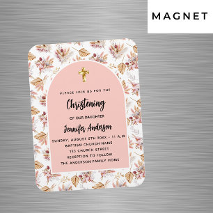 Weihnachten Pampas Blume Rose Goldeinladung Magnet