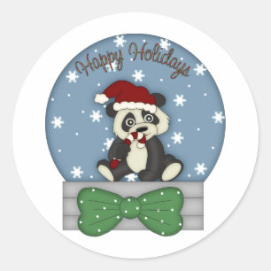 Weihnachten Panda T-Shirts und Geschenke Runder Aufkleber