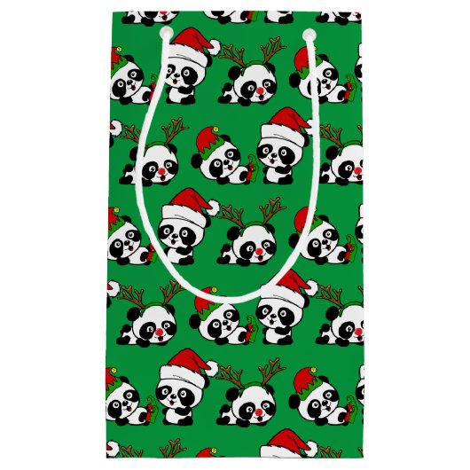 Weihnachten Pandas Kleine Geschenktüte (Vorderseite)