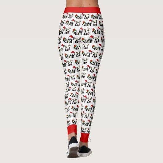 Weihnachten Pandas Leggings (Rückseite)