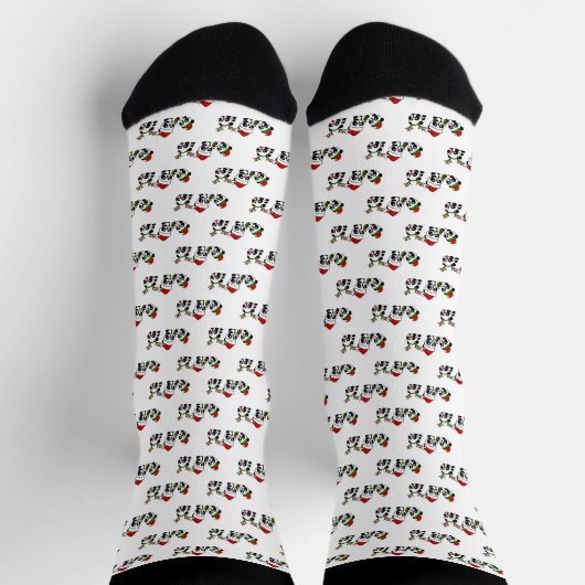 Weihnachten Pandas Socken (Oben)