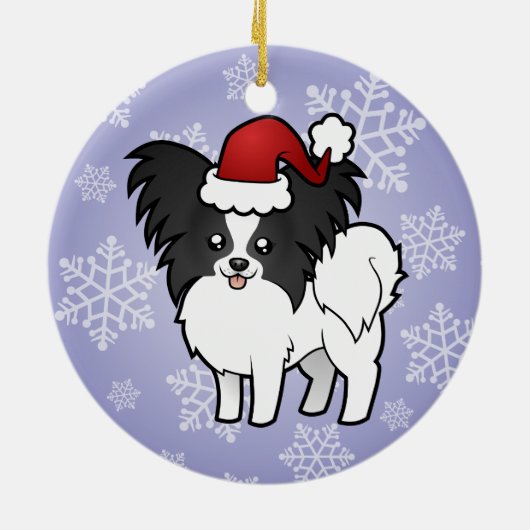 Weihnachten Papillon Keramikornament (Hinten)