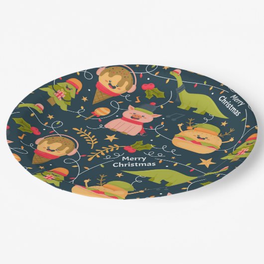 Weihnachten Pappteller (Schrägansicht)