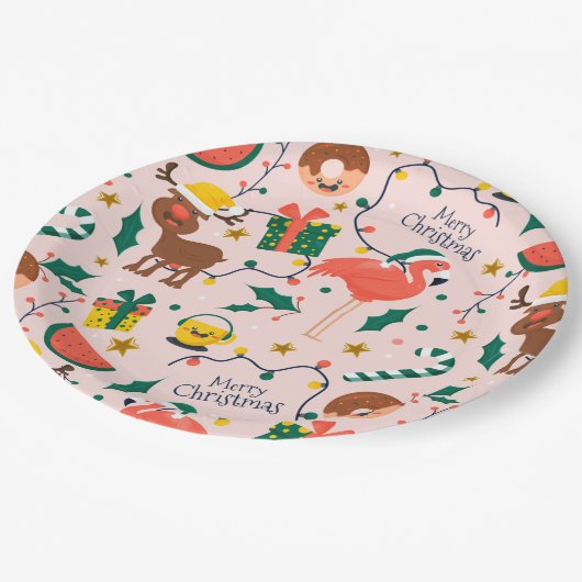 Weihnachten Pappteller (Schrägansicht)