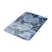 Weihnachten Party Blue Blätter Schnee Urlaub Winte Badematte (Schrägansicht)